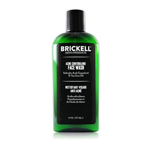 Brickell Men's Acne Face Wash for Men, Natural and...