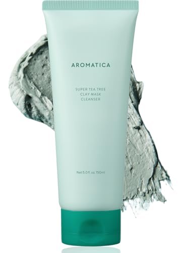 AROMATICA Super Tea Tree Clay Mask Cleanser, Blackhead...