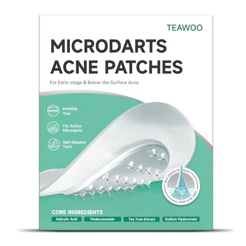 TEAWOO 36-Count Microdart Acne Patches, Hydrocolloid Pimple...