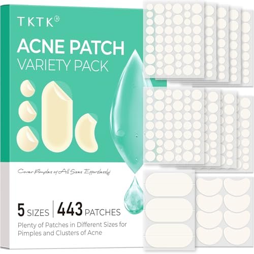 TKTK 443 Count Pimple Patches for Face, Hydrocolloid Acne...