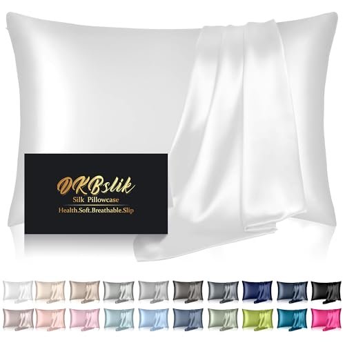 Silk Pillowcase for Hair and Skin, Mulberry Silk Pillow...