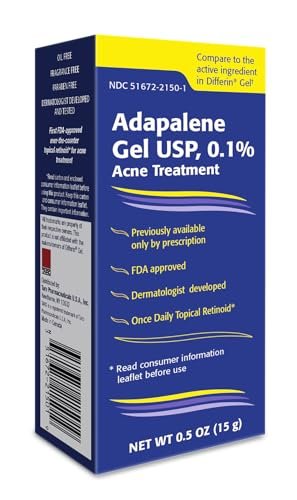 TARO Adapalene 0.1% USP Gel, Paraben Free, Retinoid...