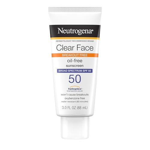 Neutrogena Clear Face Sunscreen Lotion for Acne-Prone Skin,...