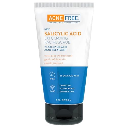 Acne Free Salicylic Acid Exfoliating Face Scrub, 2% BHA...