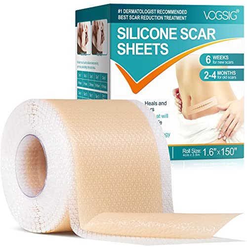 Silicone Scar Sheets (1.6” x 150”-3.8M), Medical Grade Soft...