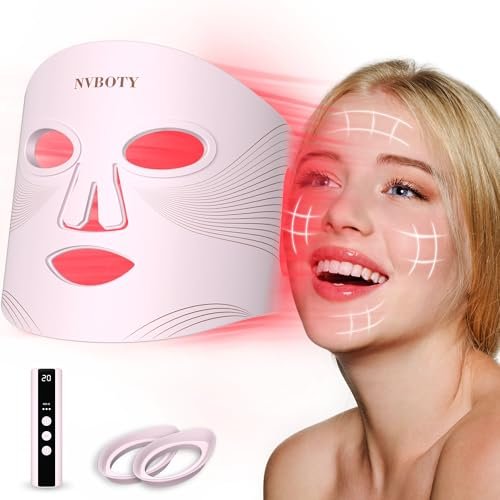 NVBOTY LED Face Mask Light Therapy, 4 Modes.