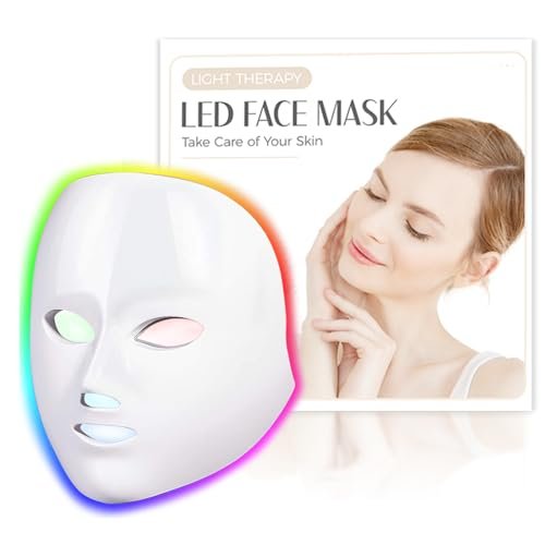 SDKWDH LED Face Mask Light Therapy, Red Infrared Anti-Aging...