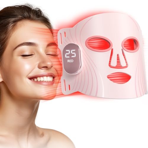 HALIDODO Red Light Therapy for Face, 4 Modes LED Mask.