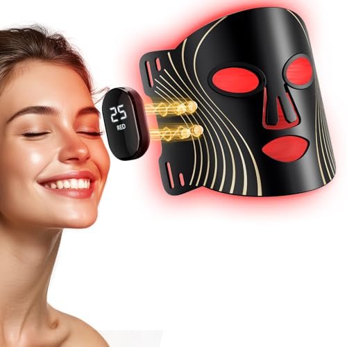 Red Light Therapy for Face, 4 Modes Cordless LED Mask.