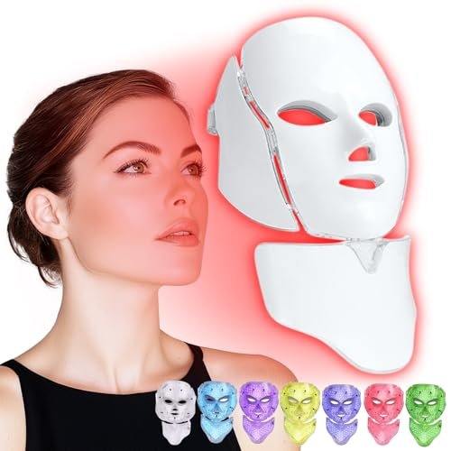 SDKWDH Red Light Photon Facial Mask with Remote Control and