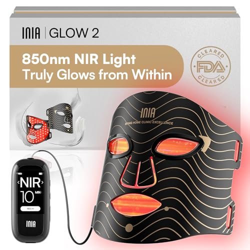INIA Red Light Therapy Mask for Face, NIR/Red/Blue.