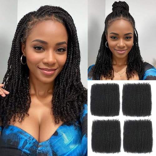 Afro Kinkys Bulk Human Hair 16 Inch 4 Bundles