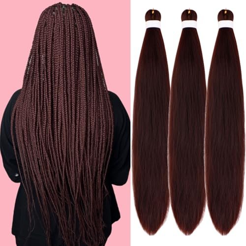 Gozill Dark Burgundy Braiding Hair Pre stretched Synthetic...