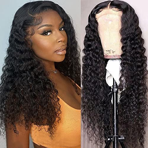 FIRIEYA Deep Wave Lace Front Wigs Human Hair 180% Density
