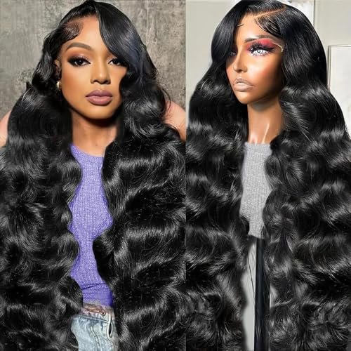 YUNXING 30 Inch 13x6 Body Wave Lace Human Hair Wig