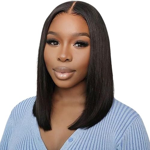 VCVVCV Bob Wig Human Hair For Women Glueless Lace Frontal