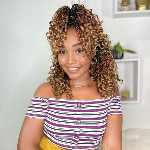 Yewell 14 Inch Goddess Box Braids Crochet Hair Curly Ends