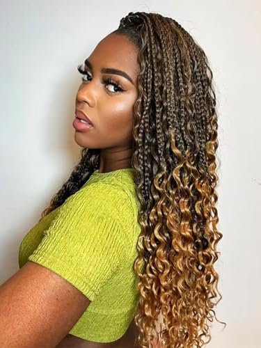 Suntefic Boho Box Braided Wigs for Black Women Full Lace