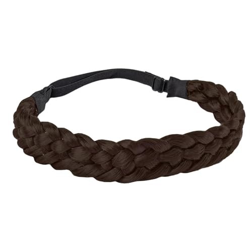 Fumwase Hairband - 5 Strands Synthetic Braid Brown Elastic...