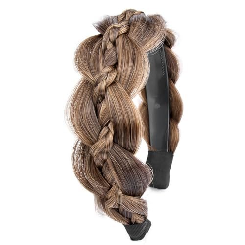VOPPIS Wide Braided Headband with Teeth Synthetic Hair...