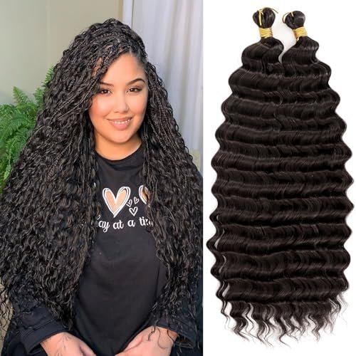 Eerya Long Curly Braiding Hair 18 Inch Deep Ocean Wave