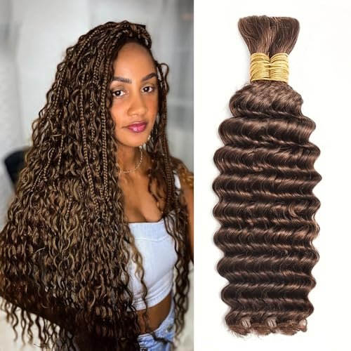 Human Braiding Hair for Boho Braids Human Deep Wave Bulk