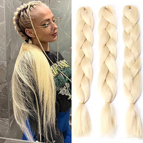 Blonde (613#) Braiding Hair Extensions Blonde Braid Crochet...