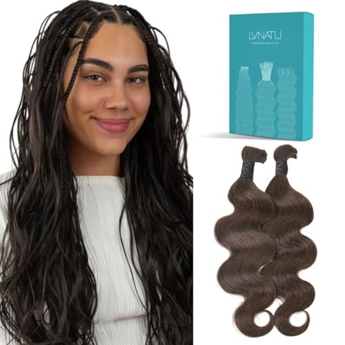 Lvnatu Brown Body Wave Braiding Human Hair for Boho Braids