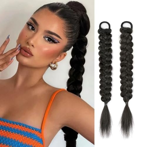2Pcs Braided Ponytail Extensions with Hair Ties, Natural...