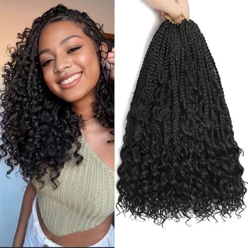 12 Inch Goddess Box Braids Crochet Hair 8 Packs Pre-Looped