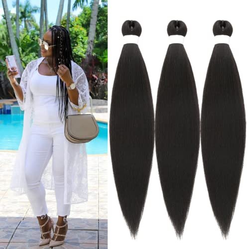 Gozill Pre Stretched Braiding hair Hypoallergenic Black Ez...