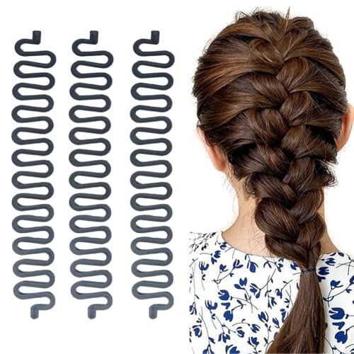 3PCS Black Hair Braiding Tool Women Hair Styling Clip
