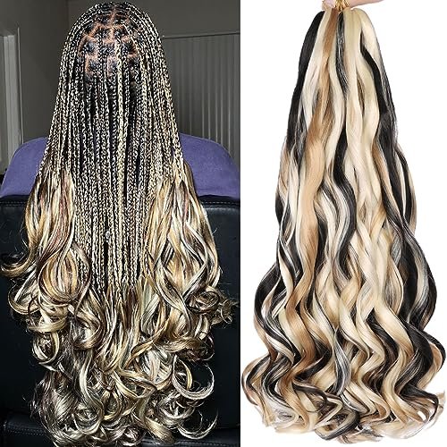COOKOO 9 Packs French Curly Braiding Hair 22 Inch Extensions