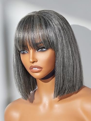 LUVME HAIR All-Day Comfort Wig 10 Inch Grey Straight Bob