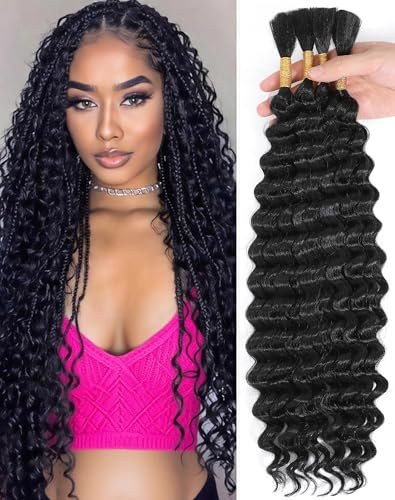 22 Inch Human Braiding Hair For Boho Deep Wave Braids