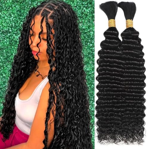 Human Braiding Hair for Boho Braids Deep Water Wave Bulk