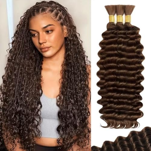 100 Percent Human Boho Braiding Hair Deep Wave Bulk