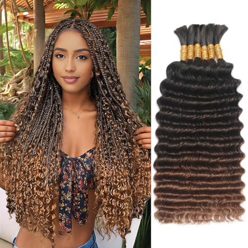 Boho Hair for Braiding 6 Bundles/Pack Ombre Human Hair...