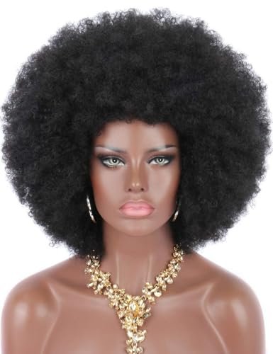 Kalyss Kinky Curly Afro Wig with Bangs for Black Women