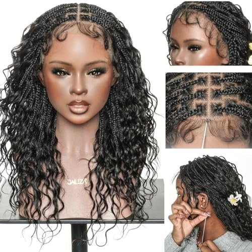 JALIZA 18'' Hand-Tied Full Lace Boho Braided Human Hair Wig