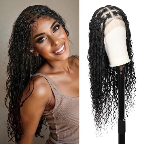 Lexqui 100% Human Hair Boho Curls - Knotless Braided Wig