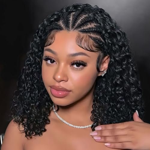 HIRIREMY Curly Wig Human Hair 13x4 HD Glueless Lace Frontal