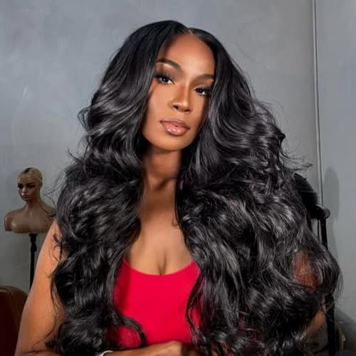Rsshnlo Body Wave Half Wig Human Hair 200% Density Glueless