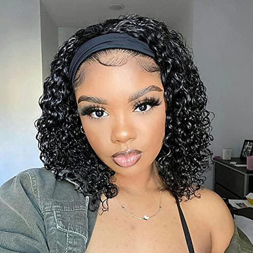Aiterina Headband Wig Deep Wave 12 Inch Glueless Human Hair