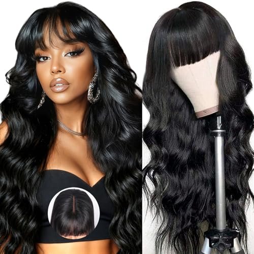 Ruiyu 250 Density Bang Wig Human Hair Glueless Body Wave