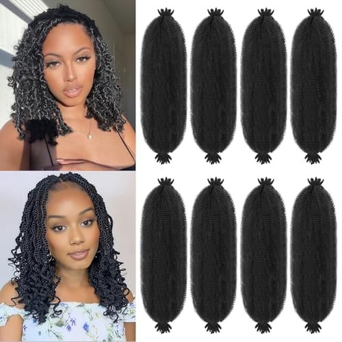 8 Packs Springy Afro Twist Hair Pre-Separated 12 Inch...