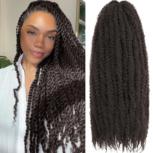 RuiYok Marley Hair Crochet Braids 24 Inch Dark Brown 8-Pack