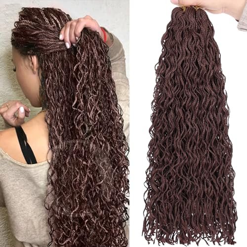 RuiYok 18 Inch Micro Braids Crochet Hair with Curly Ends