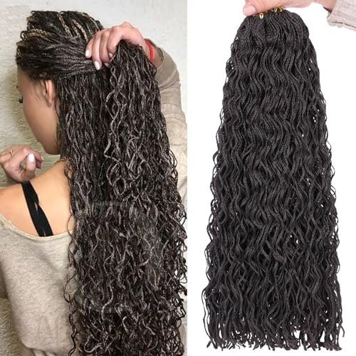 RuiYok 18 Inch Micro Box Braids Crochet Hair Curly Ends