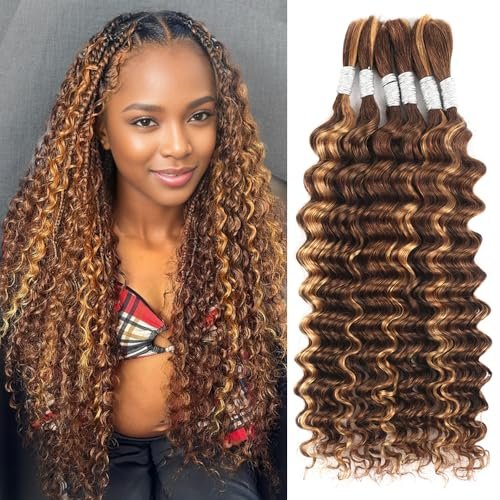Human Braiding Hair 18 Inch 6 Bundles Deep Wave Bulk